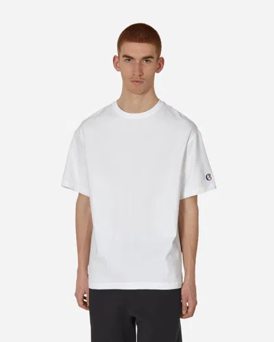 Champion Made In Us Crewneck T-shirt White In Yellow