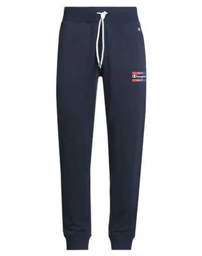 Champion Man Pants Navy Size L Cotton, Polyester In Blue