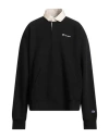 Champion Man Sweatshirt Black Size Xl Cotton, Polyester In Black