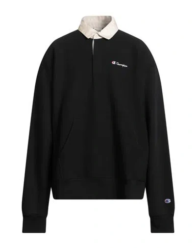 Champion Man Sweatshirt Black Size Xl Cotton, Polyester