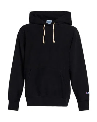 Champion Logo-patch Drawstring Hoodie In Black