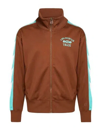 Champion Man Sweatshirt Brown Size L Polyester