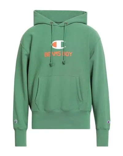 Champion Man Sweatshirt Green Size M Cotton, Polyester, Elastane