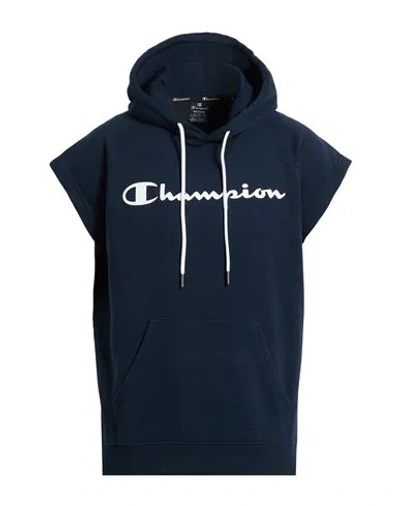 Champion Man Sweatshirt Navy Size M Cotton, Polyester In Blue