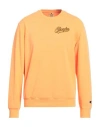 Champion Man Sweatshirt Orange Size M Cotton, Polyester