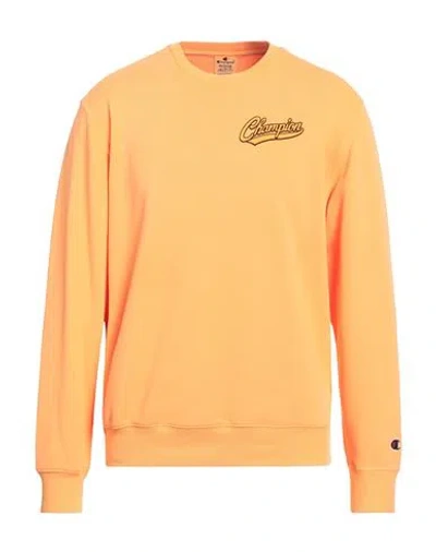 Champion Man Sweatshirt Orange Size M Cotton, Polyester