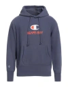 Champion Man Sweatshirt Pastel Blue Size M Cotton, Polyester, Elastane In Blue