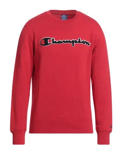 Champion Man Sweatshirt Red Size L Cotton