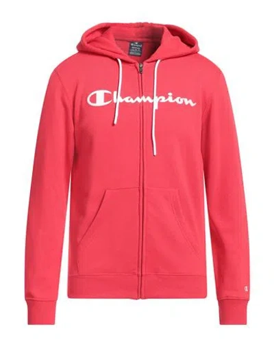 Champion Man Sweatshirt Red Size M Cotton, Polyester