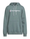 Champion Man Sweatshirt Sage Green Size Xxl Cotton, Polyester In Green