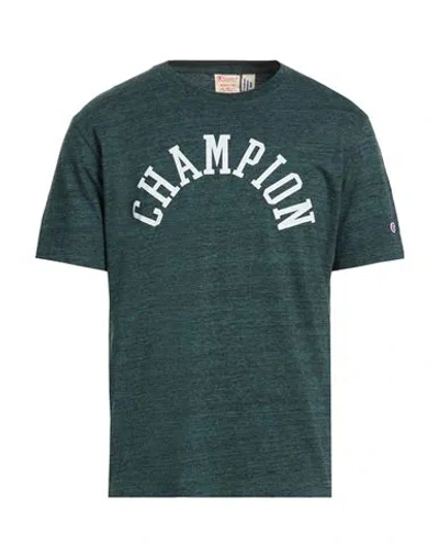 Champion Man T-shirt Dark Green Size L Cotton