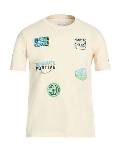 Champion Man T-shirt Ivory Size S Cotton In Neutral