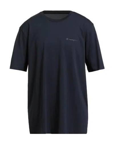 Champion Man T-shirt Navy Size Xxl Cotton In Blue
