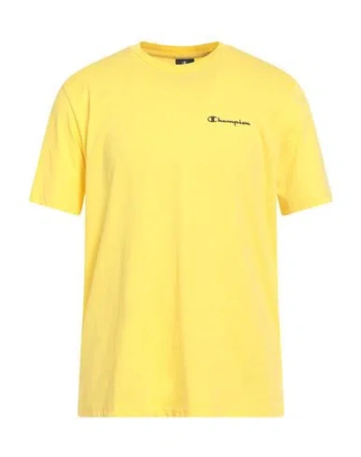 Champion Man T-shirt Pastel Yellow Size M Cotton