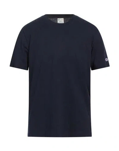 Champion Man T-shirt Navy Size S Cotton In Blue