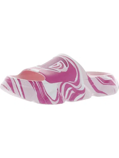 Champion Meloso Squish Womens Logo Swirl Pool Slides In Pink