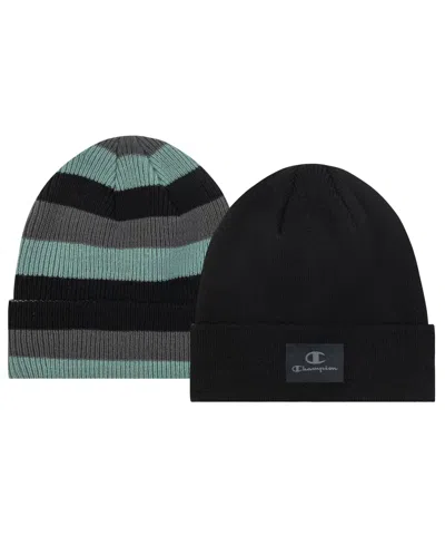 Champion Men's 2-piece Charlie Logo Embroidered Beanie Set In Black