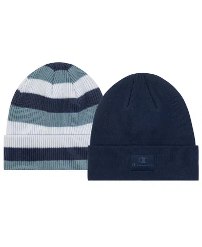 Champion Men's 2-piece Charlie Logo Embroidered Beanie Set In Blue