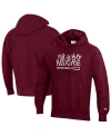 CHAMPION MEN'S AND WOMEN'S CHAMPION MAROON NAUGHTY BY NATURE REVERSE WEAVE FLEECE PULLOVER HOODIE