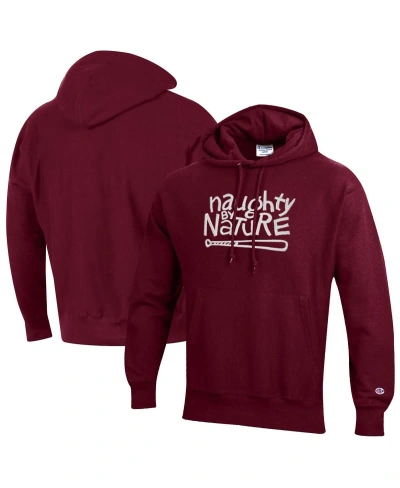 Champion Men's And Women's  Maroon Naughty By Nature Reverse Weave Fleece Pullover Hoodie