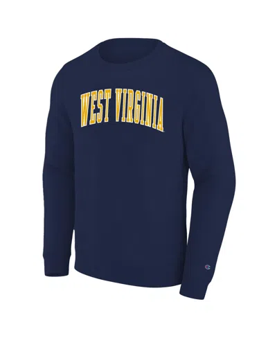 Champion Men's Big And Tall Navy West Virginia Mountaineers Arch Applique Sweatshirt