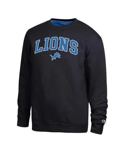 Champion Men's Black Detroit Lions Contrast Lined Sweatshirt