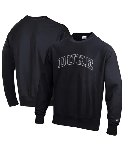 Champion Men's Black Duke Blue Devils Reverse Weave Crewneck Sweatshirt