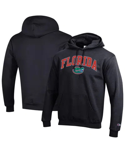 Champion Men's Black Florida Gators Arched Logo Fleece Pullover Hoodie In Animal Print