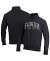 Champion Men's Black Florida Gators Powerblend Quarter-zip Pullover Sweatshirt In Black