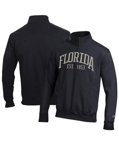 Champion Men's Black Florida Gators Powerblend Quarter-zip Pullover Sweatshirt