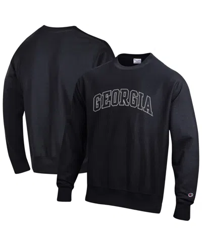 Champion Men's Black Georgia Bulldogs Reverse Weave Crewneck Sweatshirt
