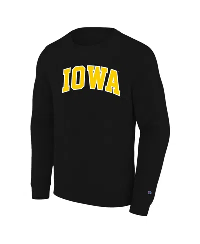 Champion Men's Black Iowa Hawkeyes Arch Applique Big Tall Sweatshirt