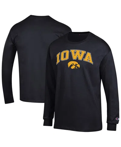 Champion Men's Black Iowa Hawkeyes Arch Over Logo Long Sleeve T-shirt