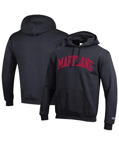 Champion Men's Black Maryland Terrapins Basic Arch Fleece Pullover Hoodie