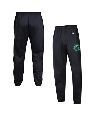Champion Men's Black Michigan State Spartans Powerblend Banded Fleece Sweatpants In Blue