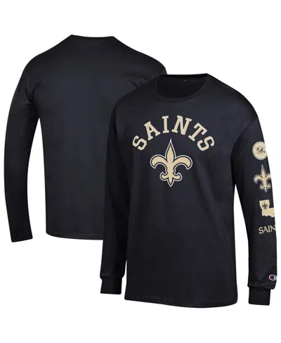 Champion Black New Orleans Saints Seal Long Sleeve T-shirt