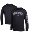 Champion Men's Black Providence Friars Arch Over Logo 2-hit Long Sleeve T-shirt In Black