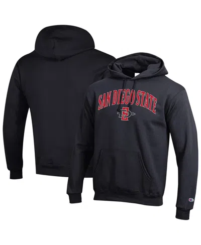 Champion Men's Black San Diego State Aztecs Arched Logo Fleece Pullover Hoodie