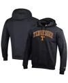 Champion Men's Black Tennessee Volunteers Arch Over Logo Pullover Hoodie In Black