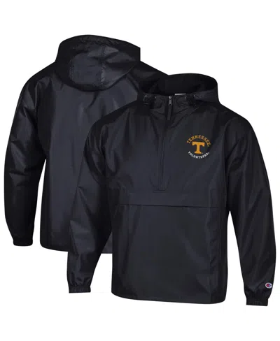 Champion Men's Black Tennessee Volunteers Packable Hooded Windbreaker Half-zip Jacket