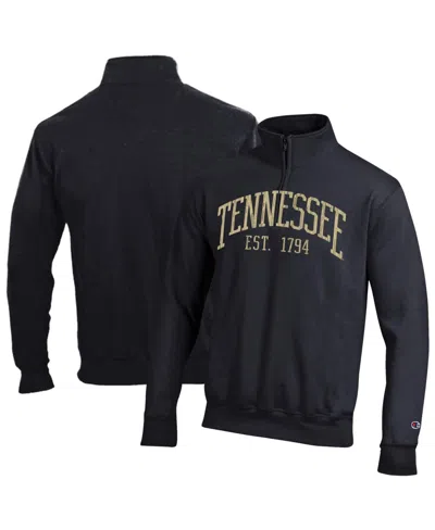 Champion Men's Black Tennessee Volunteers Powerblend Quarter-zip Pullover Sweatshirt