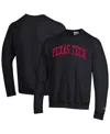 Champion Men's Black Texas Tech Red Raiders Basic Arch Fleece Pullover Sweatshirt In Black