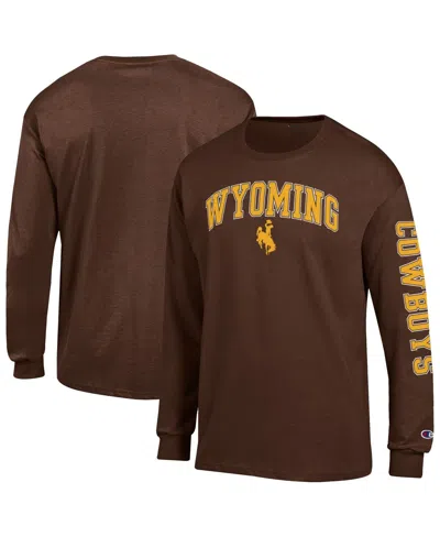 Champion Brown Wyoming Cowboys Arch Over Logo 2-hit Long Sleeve T-shirt