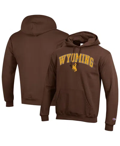 Champion Brown Wyoming Cowboys Arch Over Logo Pullover Hoodie
