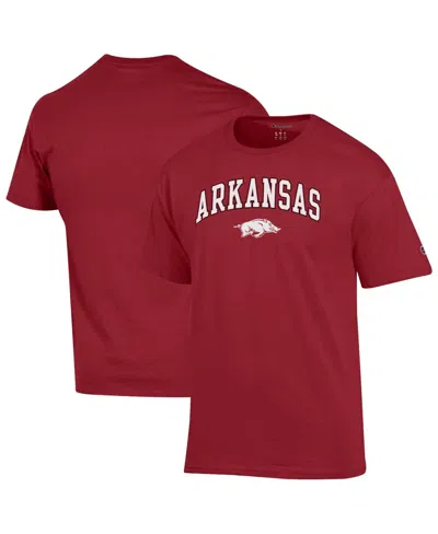 Champion Men's Cardinal Arkansas Razorbacks Arch Over Logo T-shirt In Red