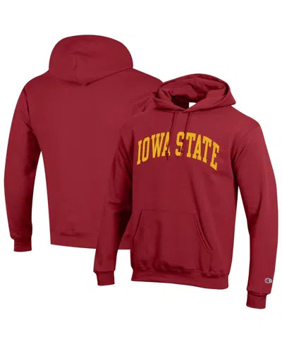 Champion Men's Cardinal Iowa State Cyclones Basic Arch Fleece Pullover Hoodie In Red