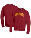 Champion Men's Cardinal Iowa State Cyclones Basic Arch Fleece Pullover Sweatshirt In Red