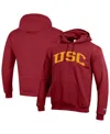 Champion Men's Cardinal Usc Trojans Basic Arch Fleece Pullover Hoodie In Red