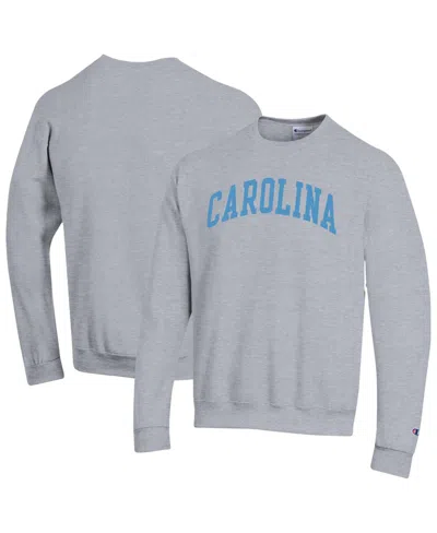Champion Men's Carolina Blue North Carolina Tar Heels Basic Arch Fleece Pullover Sweatshirt In Gray
