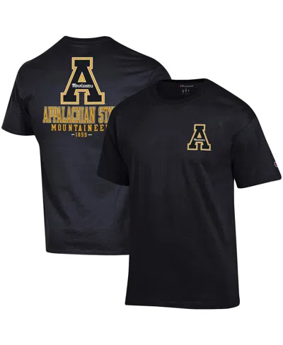 Champion Men's  Black Appalachian State Mountaineers Stack 2-hit T-shirt